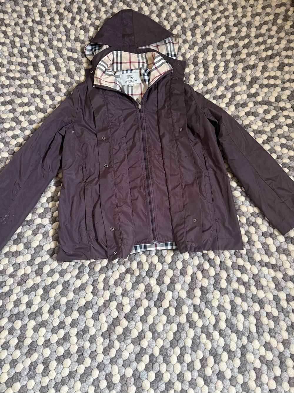 Burberry Dark Brown Hooded Trench Coat with Signature Check Lining - Picture 1 of 5